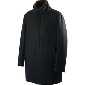 Herno Overcoat CA000214U Blue Solid 58 NEW Retail $1,265